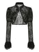 Top con fibbia in pizzo gotico di Halloween nero anni '60