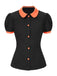 2PCS Camicetta colletto Peter Pan e gonna faccina sorridente Halloween anni '40