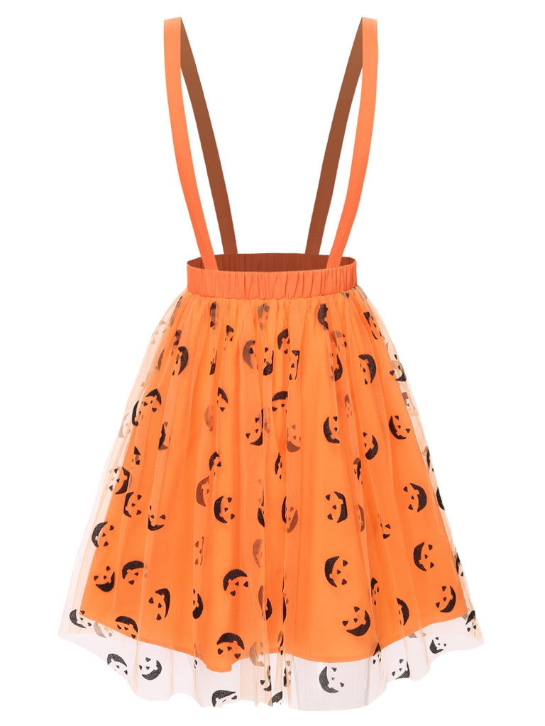 2PCS Camicetta colletto Peter Pan e gonna faccina sorridente Halloween anni '40