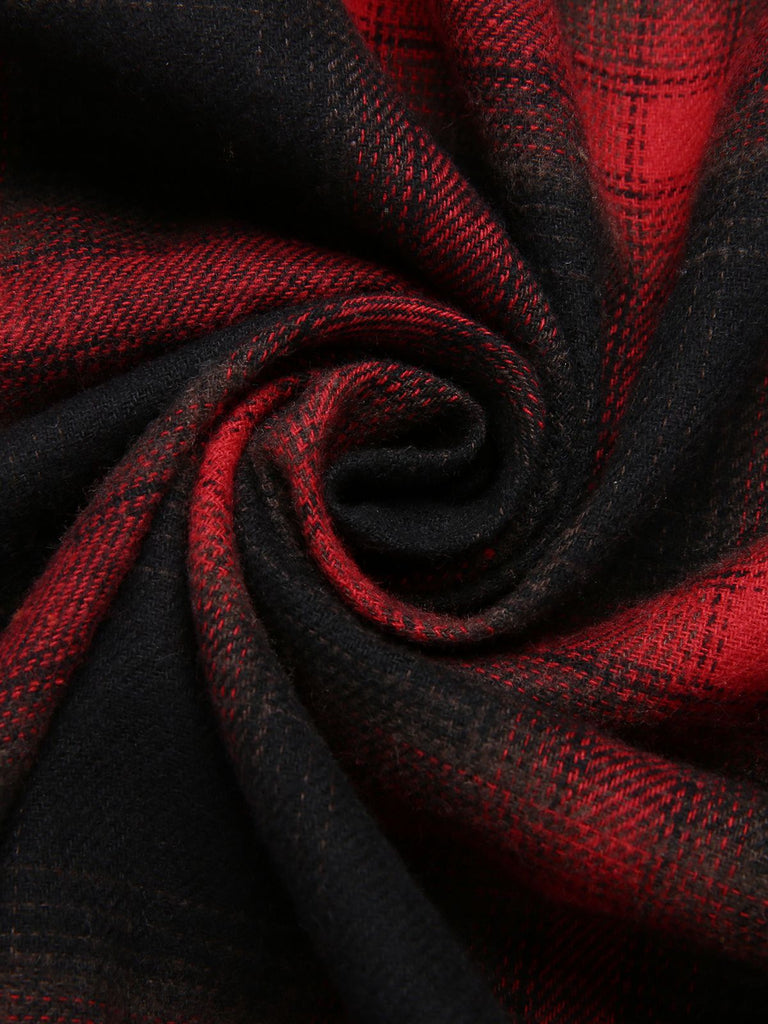 Abito plaid spalline sottili nero anni '70