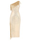 Abito colletto obliquo paillettes nappe oro anni '20