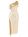 Abito colletto obliquo paillettes nappe oro anni '20