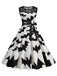 Abito senza maniche in pizzo patchwork di Halloween anni '50