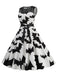 Abito senza maniche in pizzo patchwork di Halloween anni '50