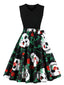 Abito a ruota con cintura patchwork di Halloween anni '50