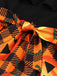 Abito a ruota con cintura patchwork di Halloween anni '50