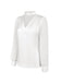 Blusa in raso con scollo tondo e maniche a sbuffo bianco anni '40
