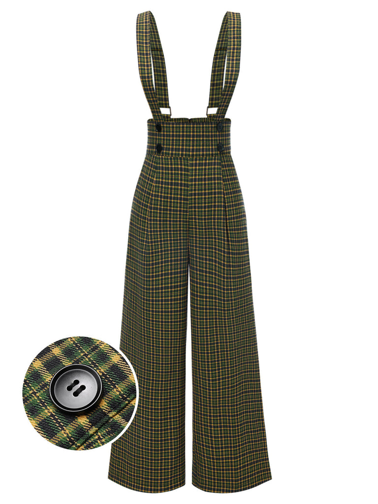 [Prevendita] Pantaloni a quadri con bottoni grigio anni '40