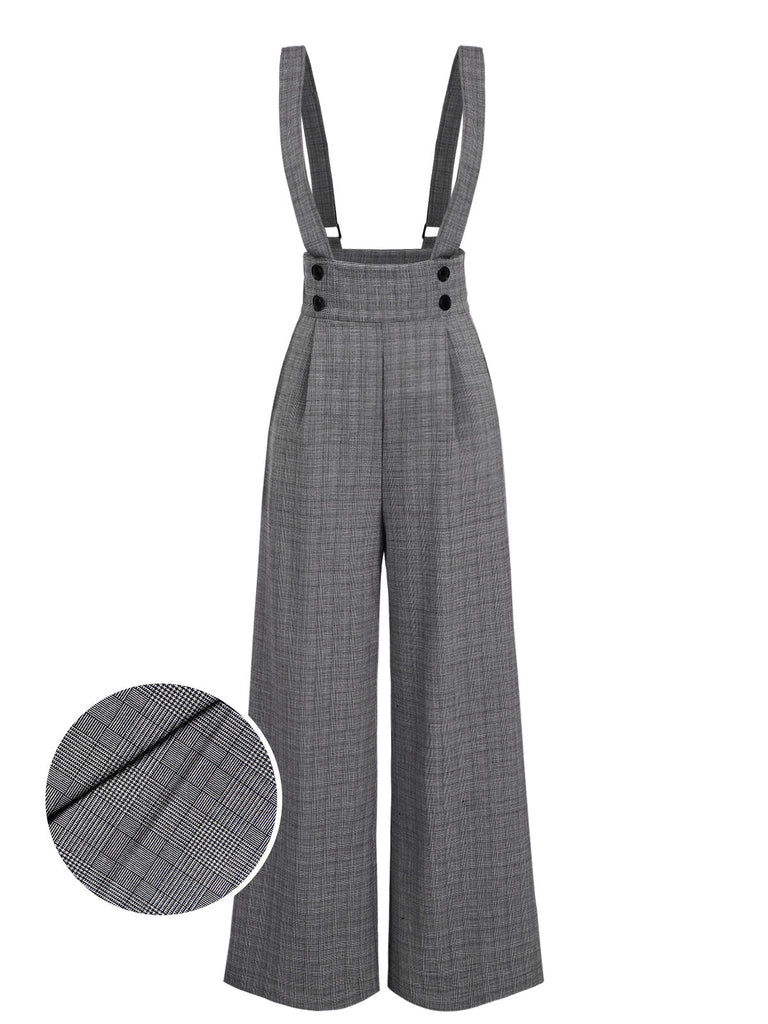 [Prevendita] Pantaloni a quadri con bottoni grigio anni '40