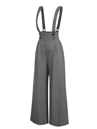 [Prevendita] Pantaloni a quadri con bottoni grigio anni '40