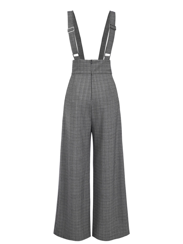 [Prevendita] Pantaloni a quadri con bottoni grigio anni '40