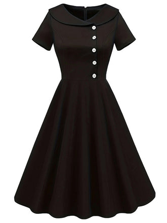 Abito con revers abbottonato nero anni '40