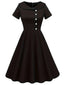 Abito con revers abbottonato nero anni '40