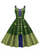 Abito Halloween doppie spalline patchwork verde anni '50