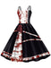Abito macchie di sangue e rose con spalline Halloween anni '50