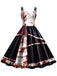 Abito macchie di sangue e rose con spalline Halloween anni '50