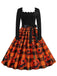 Abito patchwork a maniche lunghe di Halloween anni '50