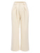 2PCS Canotta bottoni e pantaloni a gamba larga beige anni '60