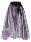 Copricostume con gonna a rete a ragnatela viola anni '50