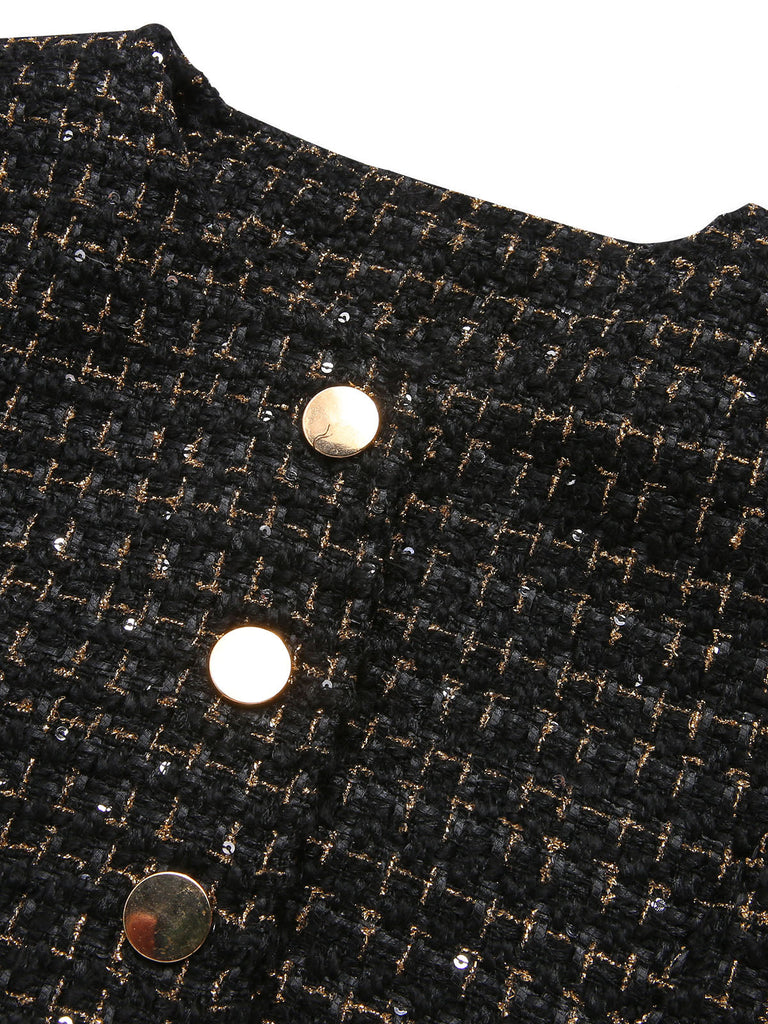 Cappotto corto a maniche lunghe in tweed anni '60