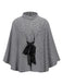 Cappotto motivo pied de poule con lacci nero anni '50