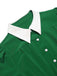 Abito con colletto a camicia a contrasto verde anni '40