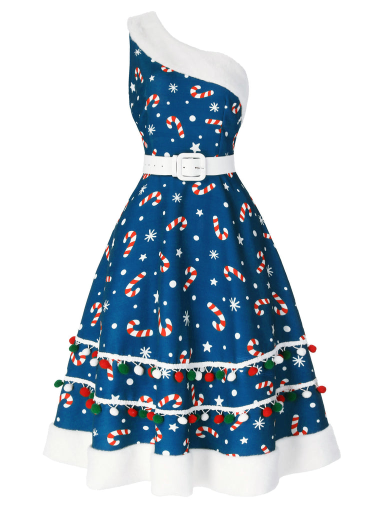 Abito a forma di bastoncino di zucchero verde anni '50