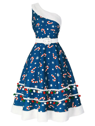Abito a forma di bastoncino di zucchero verde anni '50