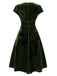 Abito in velluto perla scollo a V profondo verde anni '40