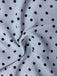 Abito a tubino con scollo a V e pois blu anni '60
