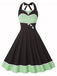 Abito a pois a contrasto con scollo all'americana anni '50