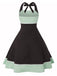Abito a pois a contrasto con scollo all'americana anni '50