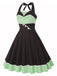 Abito a pois a contrasto con scollo all'americana anni '50