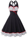 Abito a pois a contrasto con scollo all'americana anni '50