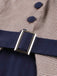 Abito pied de poule  con cintura patchwork blu scuro anni '50