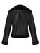 Cappotto in similpelle con revers a tinta unita nero anni '60