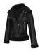 Cappotto in similpelle con revers a tinta unita nero anni '60