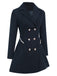 Cappotto doppiopetto con revers a tinta unita anni '70