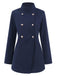 Cappotto doppiopetto con collo alto blu anni '40