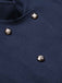 Cappotto doppiopetto con collo alto blu anni '40