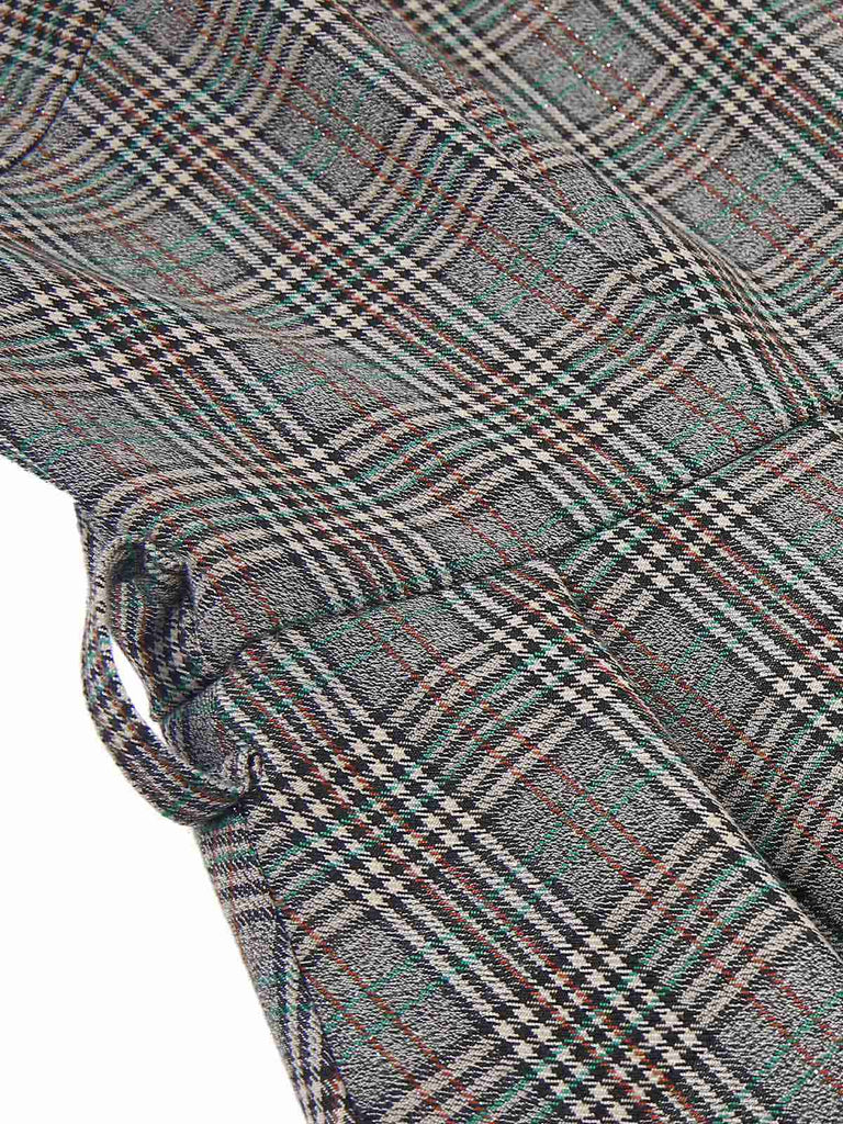 2PCS Abito a quadri e camicetta in raso grigio canni '40