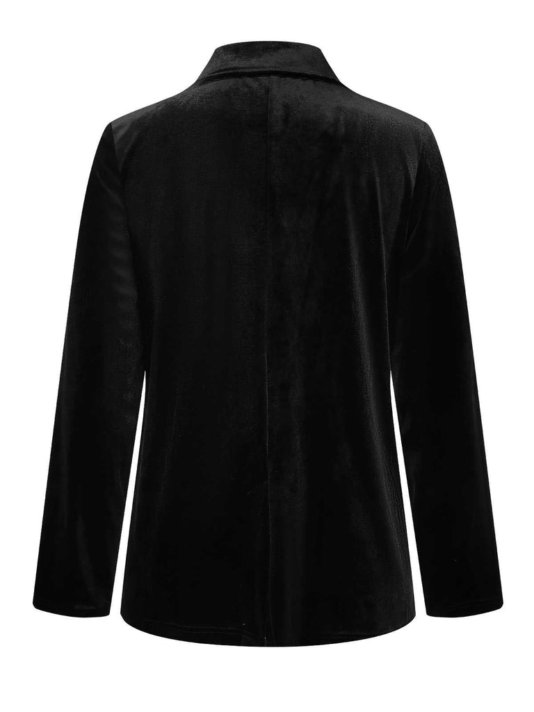 Cappotto in velluto con tasche e revers anni '30