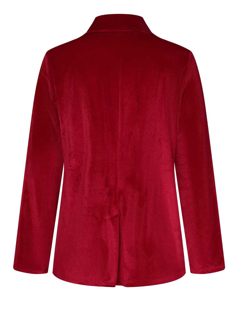 Cappotto in velluto con tasche e revers anni '30