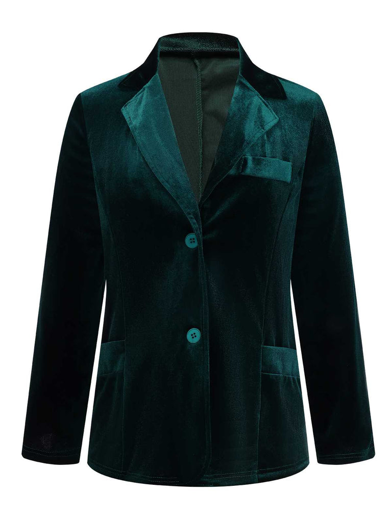 Cappotto in velluto con tasche e revers anni '30