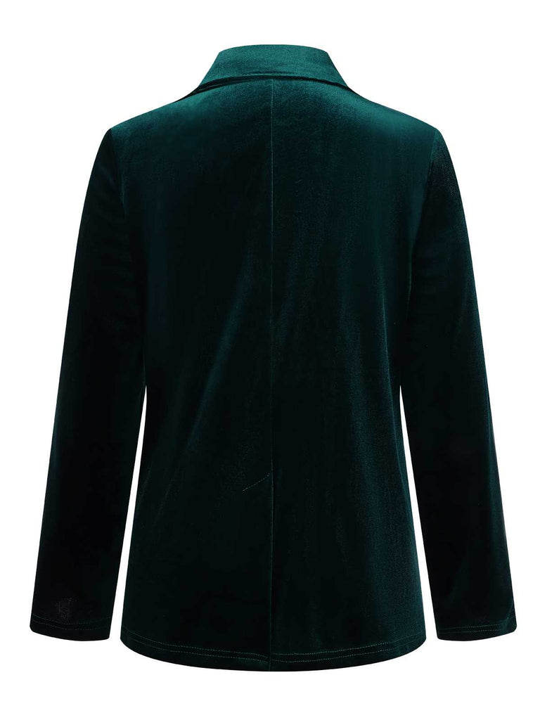 Cappotto in velluto con tasche e revers anni '30