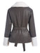 Cappotto in similpelle con cintura grigio anni '60
