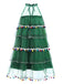 Abito con pompon e albero di Natale verde anni '60