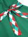 Abito con revers a pieghe a quadri colorati verde anni '40