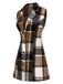 Cappotto senza maniche a quadri con revers multicolore anni '70