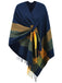 Cappotto con nappe a righe poncho antivento anni '50